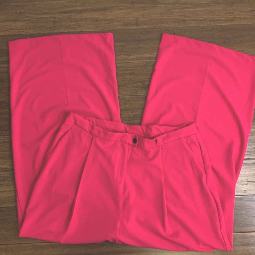 New York & Company Fuchsia Wide-Leg Pleated Pants – Size 20